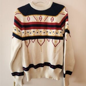 Vtg Youngbloods Fair Isle Ski Sweater Virgin Acrylic Knit Pullover mens large